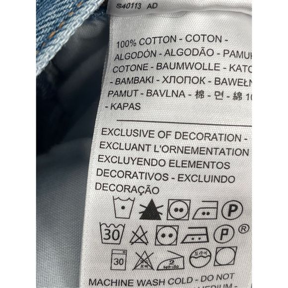 Levi's Wedgie Straight Jeans Women's Size 30 Blue High Rise Distressed - Picture 11 of 13